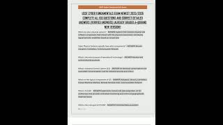 USSF CYBER FUNDAMENTALS EXAM NEWEST 20252026 COMPLETE ALL 100 QUESTIONS AND CORRECT DETAILED ANSWERS