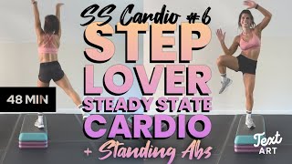 Steady State Cardio #6 STEP LOVERS' Aerobics Workout Fitness Class + Standing Abs 48 minutes