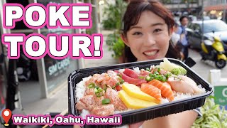 Must Try POKE SPOTS! Pt.3 || [Waikiki, Oahu, HAWAII] Poke Bowl and Chirashi! Hawaii Poke And Ramen Menu