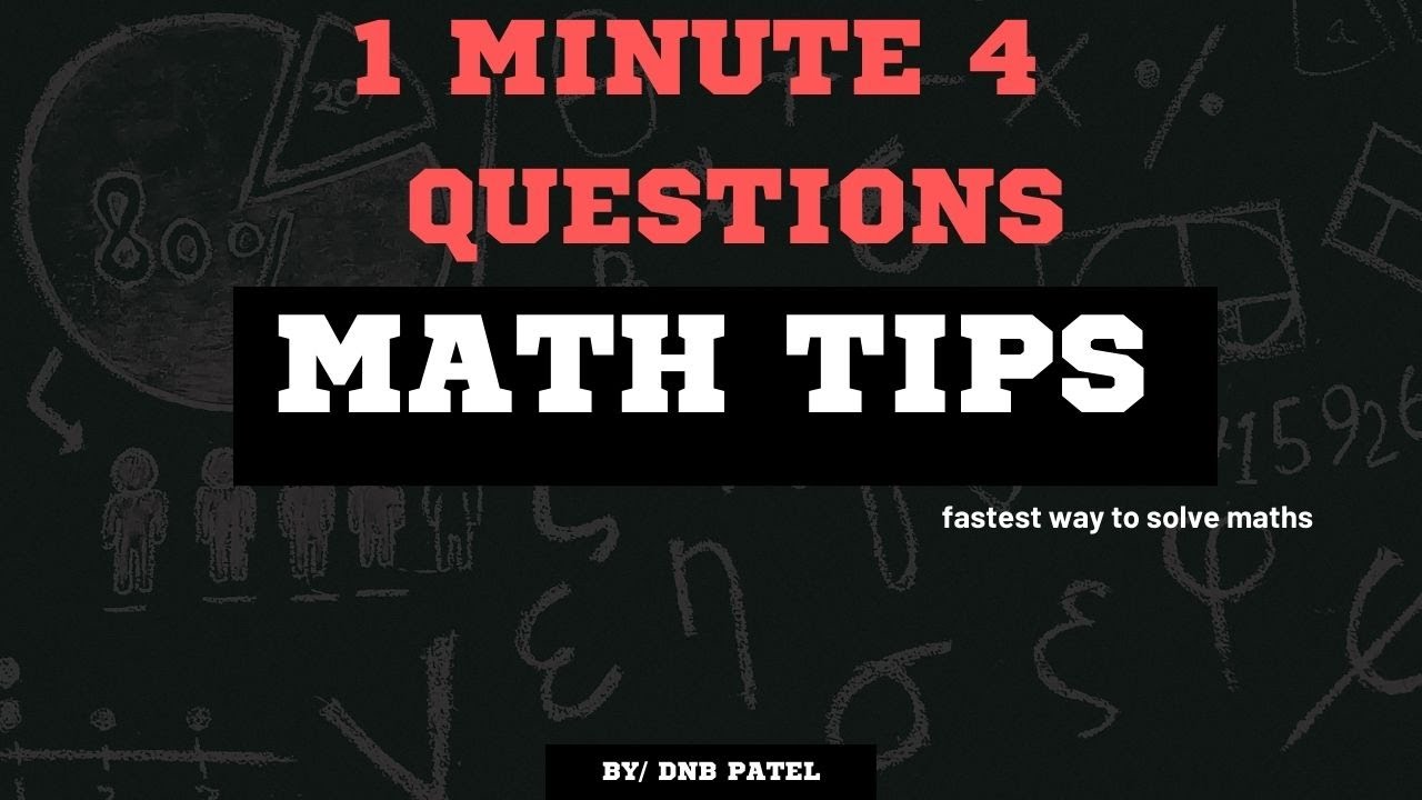 Quickest Math Solve Fastest way to solve math Dnbpatel Maths - YouTube