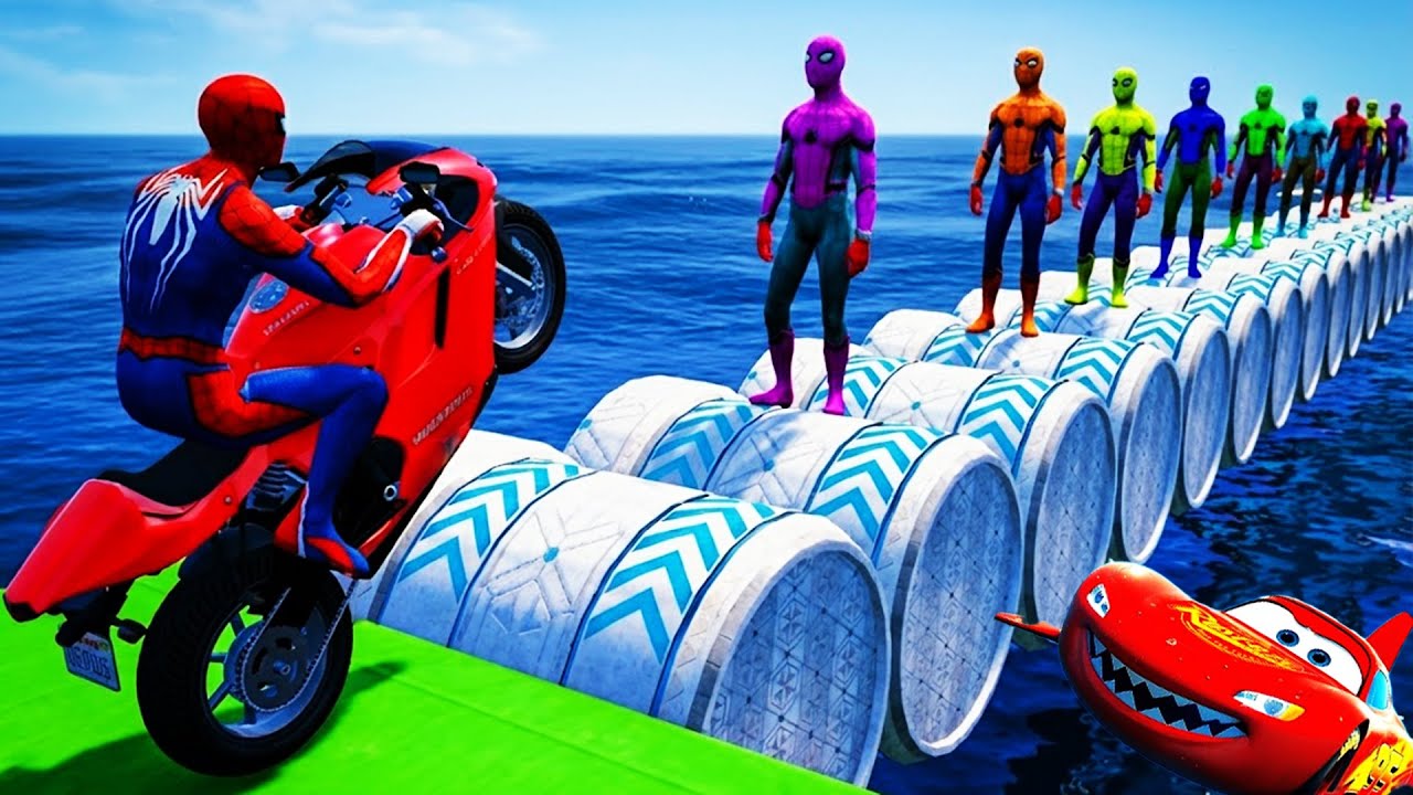 الرجل العنكبوت انقاذ باتمان Spider-Man Rescue batman vs iron man vs venom funny Game GTA 5 superhero