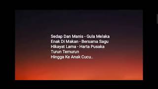 Pada Zaman Dahulu - Lagu Tema - Lyrics Song