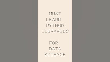Must learn Python Libraries for Data science #python #data #career