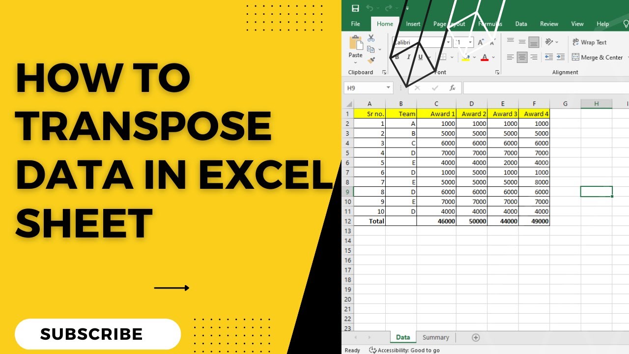 How To Transpose Data In Excel Sheet - YouTube