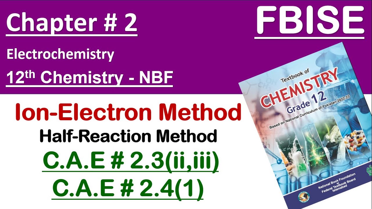 Class 12 chemistry / Chapter#2 / Ion electron method / C.A.E. 2.3  