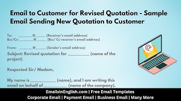 Email to Customer for Revised Quotation - Email Sending New Quotation to Customer