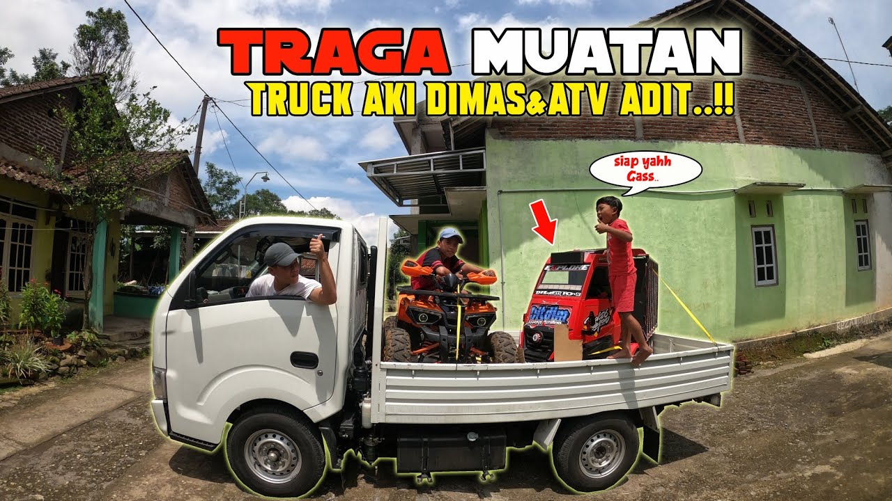 nyobain muatan truk dimas dan atv kak adit ke traga ditdim - YouTube