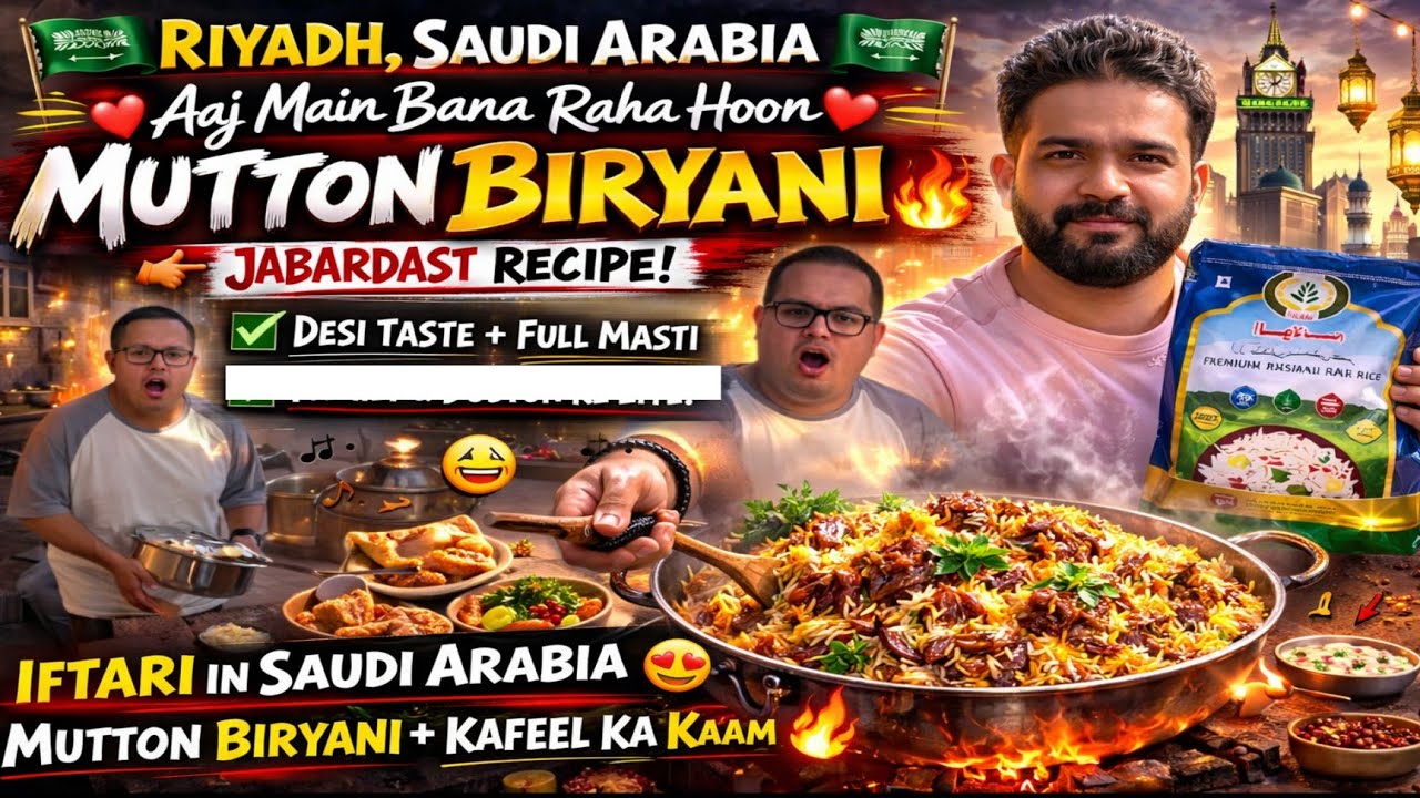Ramzan Special Iftari in Riyadh ❤️ Mutton Biryani + Full Duty Day 😎🔥