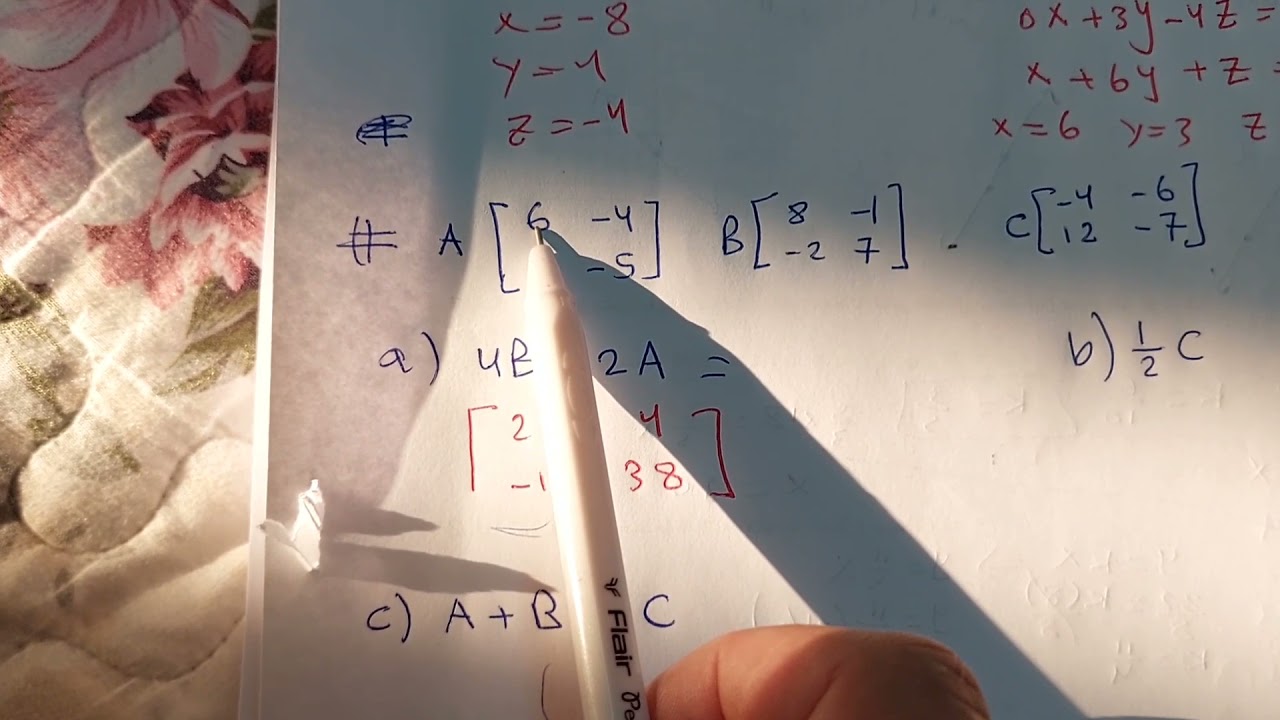 عاشر متقدم ..استخدام الالة الحاسبة في حل المعادلات والمصفوفات