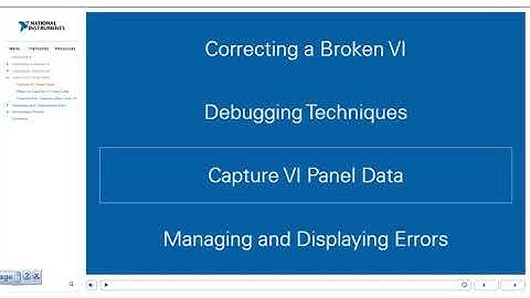 LabVIEW NXG Core 1: 7 DEBUGGING AND TROUBLESHOOTING