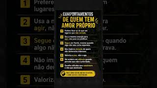 7 comportamentos de quem tem amor próprio #amorproprio #mindset #disciplina #comportamento