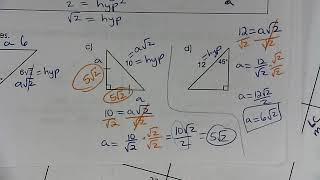 Unit 8 Day 4 Special Right Triangles