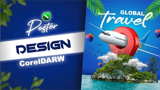 How To Create A travel Flyer Poster Design In CorelDRAW | step by step |