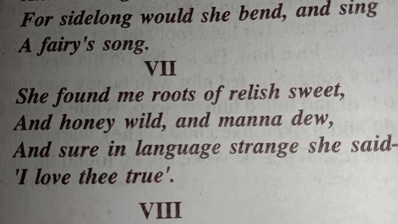 la Belle Dame Sans Merci Hindi Explanation YouTube