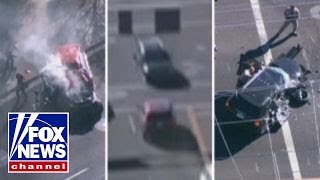 High-speed police pursuit ends in violent head-on collision