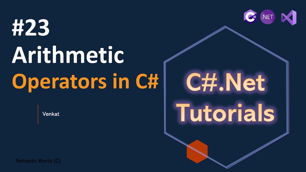 Part 23 Arithmetic Operators || C#.Net Tutorials for Beginners ...