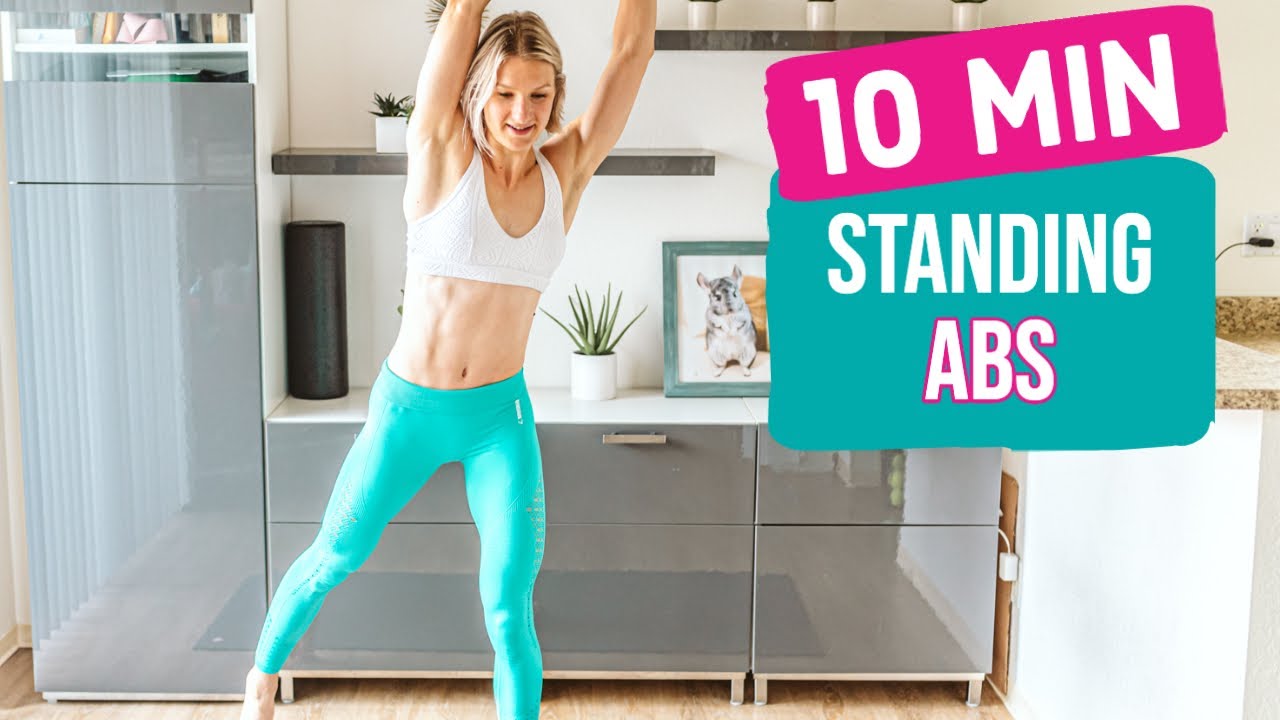 10 Min Standing Abs | No Jumping | At Home workout - YouTube
