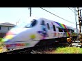 MAH07253 四国に帰省するとアンパンマン列車がお出迎え。岡山側が流線型の8000系ですが、松山側は四角い顔の貫通型車両の3両編成のS編成でした。前後流線型の8000系5両編成のL編成が多いです