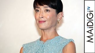 Rie Miyazawa, looking refreshing in a light blue long dress, greets the audience on the opening d...