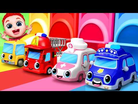 Five Little Truck Song | Finding Right Color for Cars | Wheels On The Bus | Bibiberry Nursery Rhymes