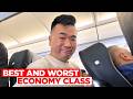 Which airline has the best and worst economy class seat