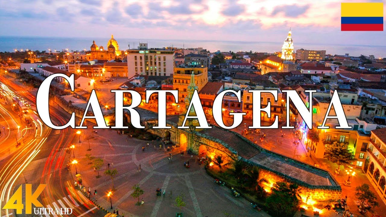 Cartagena, Colombia 4K drone view • Aerial View Of Cartagena Relaxation film with calming