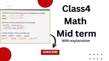 Class 4-Math practice question paper||mid term