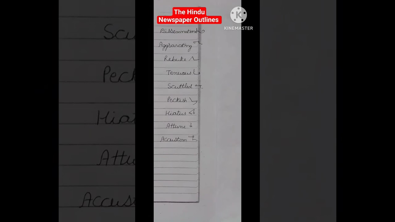 The Hindu Newspaper Outlines # Viral # ytshorts