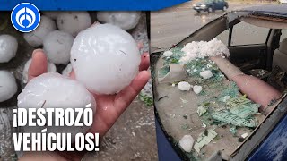 Fuerte tormenta con enormes bolas de granizo sorprendió a Coahuila