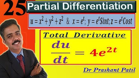 Total Derivative  || 𝒖=𝒙^𝟐+𝒚^𝟐+𝒛^𝟐  || Partial Differentiation  || 18mat21 || Dr Prashant Patil