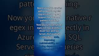 🚀 Azure SQL Database: Regex support in T-SQL #Shorts