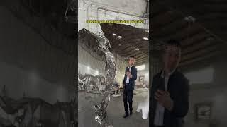 Checking On The Production Progress Point Stainless Steel Sculpture