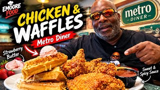 BEST Chicken & Waffles I've EVER Tasted! 🔥 Metro Diner Food Review