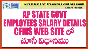AP State Govt Employees Salary Pay Slip Details In CFMS