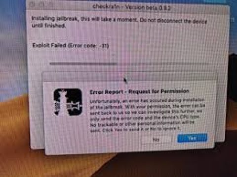 حل مشكلة جيلبريك checkra1n Error code = -20 - YouTube