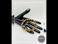 Men's Gold-Plated Hematite Gemstone Bracelet with Micro Paved CZ Beads &amp; Spacers, Rhinestones