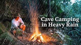 Cave Camping in HEAVY RAIN!