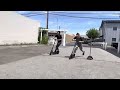 Bugatti vs ninebot scooter race
