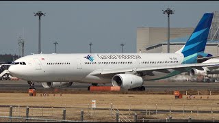 Garuda Indonesia Airbus A330-300 PK-GPU Takeoff from Narita 34R