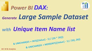 Power BI DAX Tips: Generate Larger Sample Data Table with Unique Item Name list