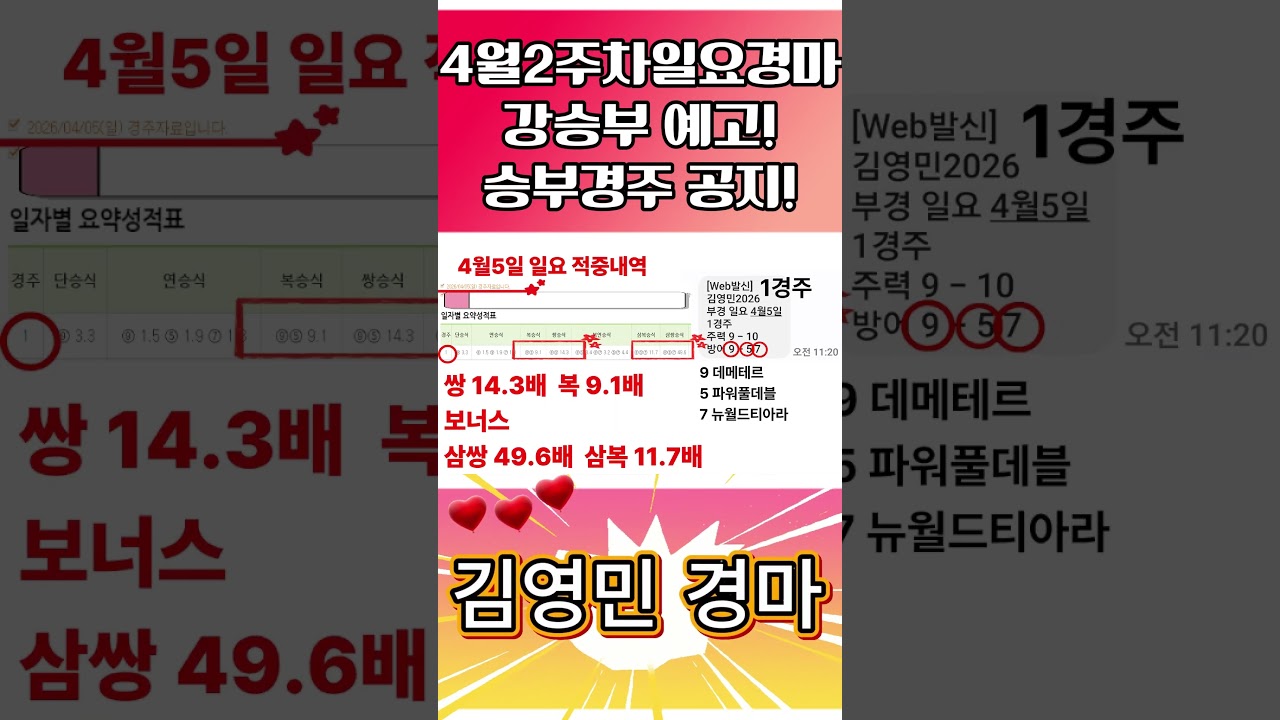 김영민경마 4월2주차 부경 일요승부