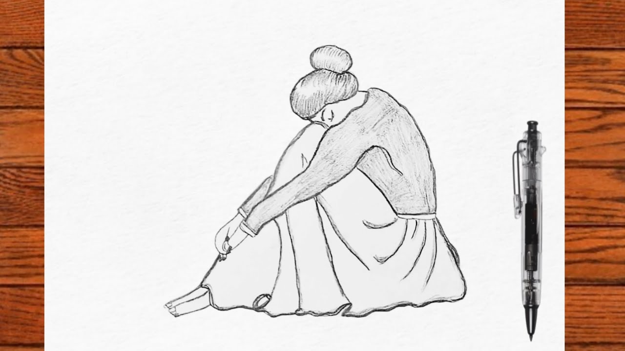 Easy Emotional Girl Drawing for Beginners||Step by Step| How to Draw Pencil Sketch||