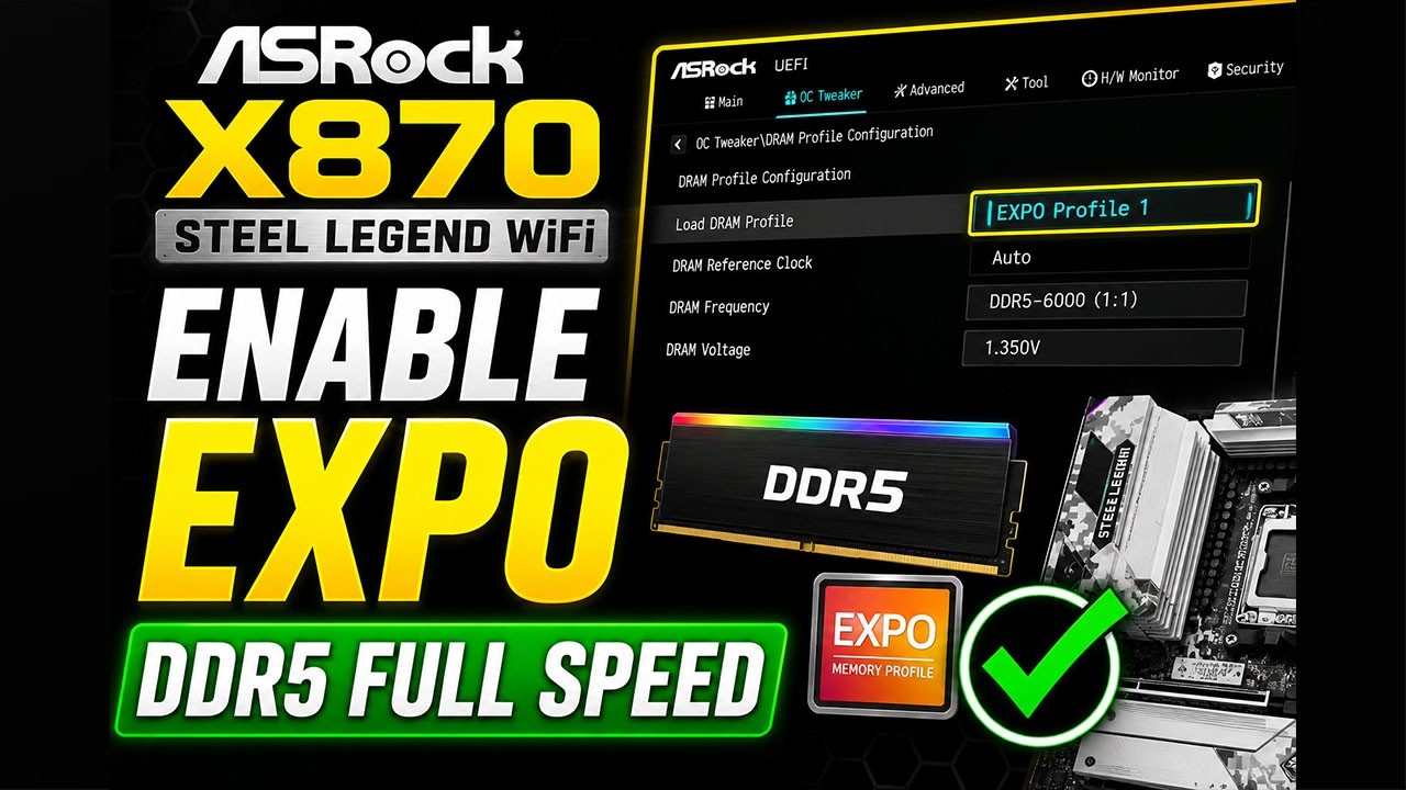 How to Enable EXPO on ASRock X870 Steel Legend WiFi - YouTube