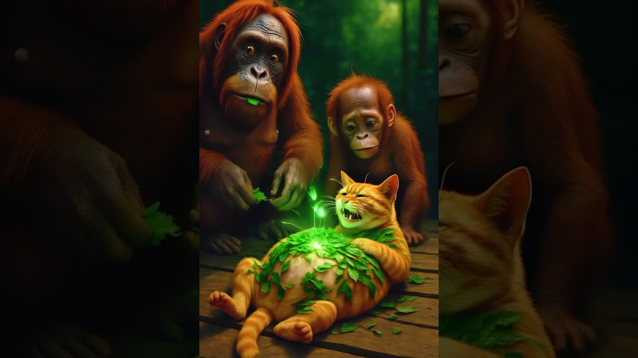 After the orange cat swallowed the egg, its belly was actually jumping? 🐱🥚 