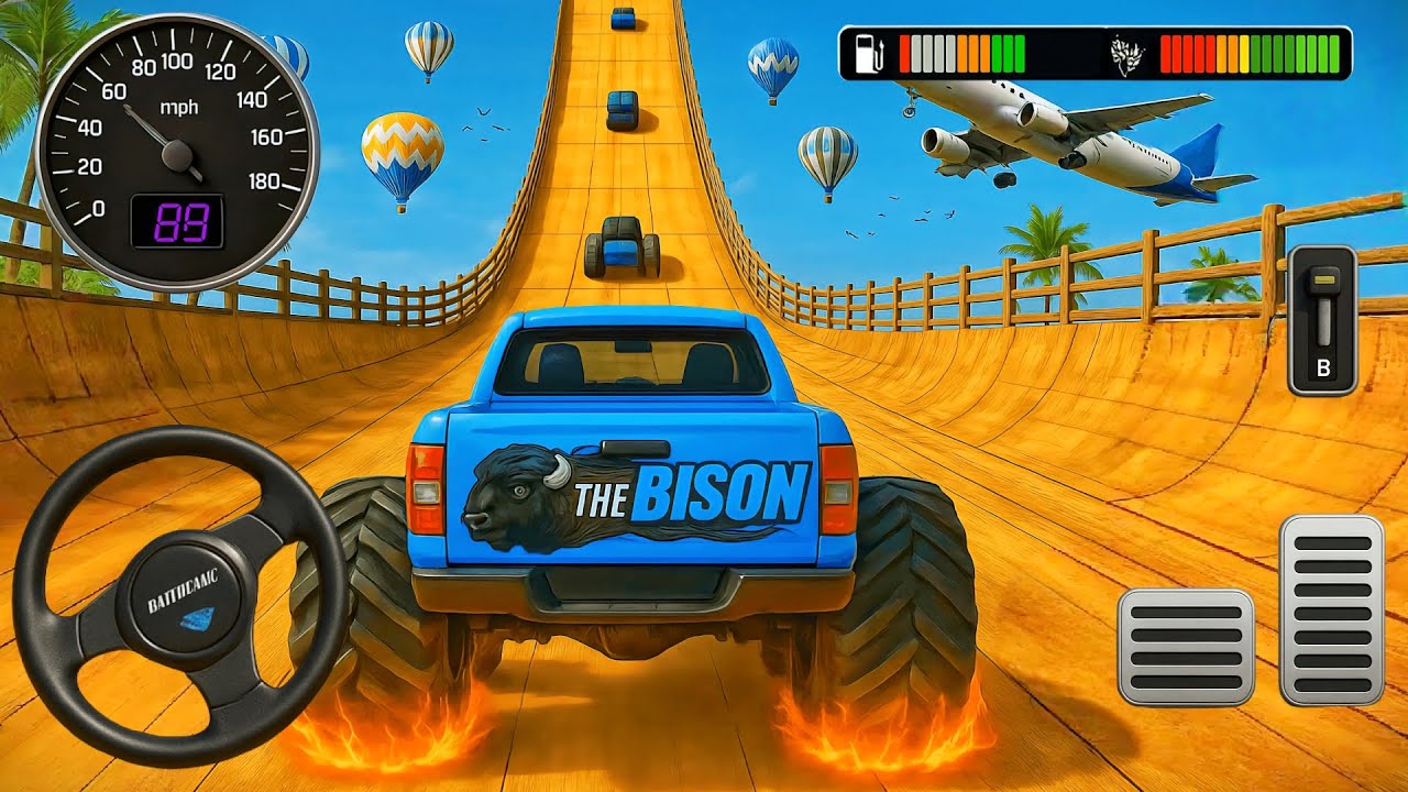 Crazy Mega Ramp Race 3D Challenge – Monster Truck Stunt Car Simulator – Android Gameplay 2025