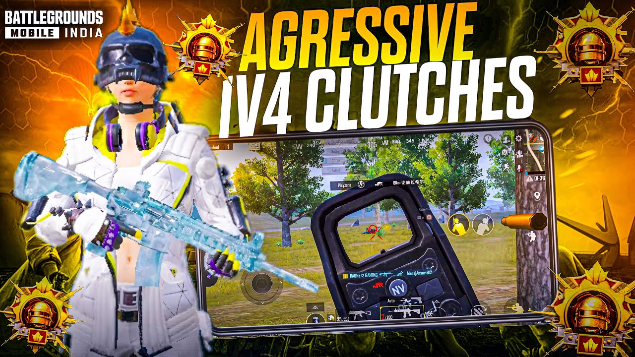 Agressive 1vs4 Clutches BGMI - PUBG Mobile #montage - YouTube