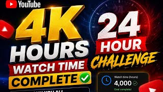 🚨 4,000 HOURS COMPLETE! 😱🔥 | 24 HOURS WATCH TIME CHALLENGE | BIG MILESTONE 🎉 screenshot 1