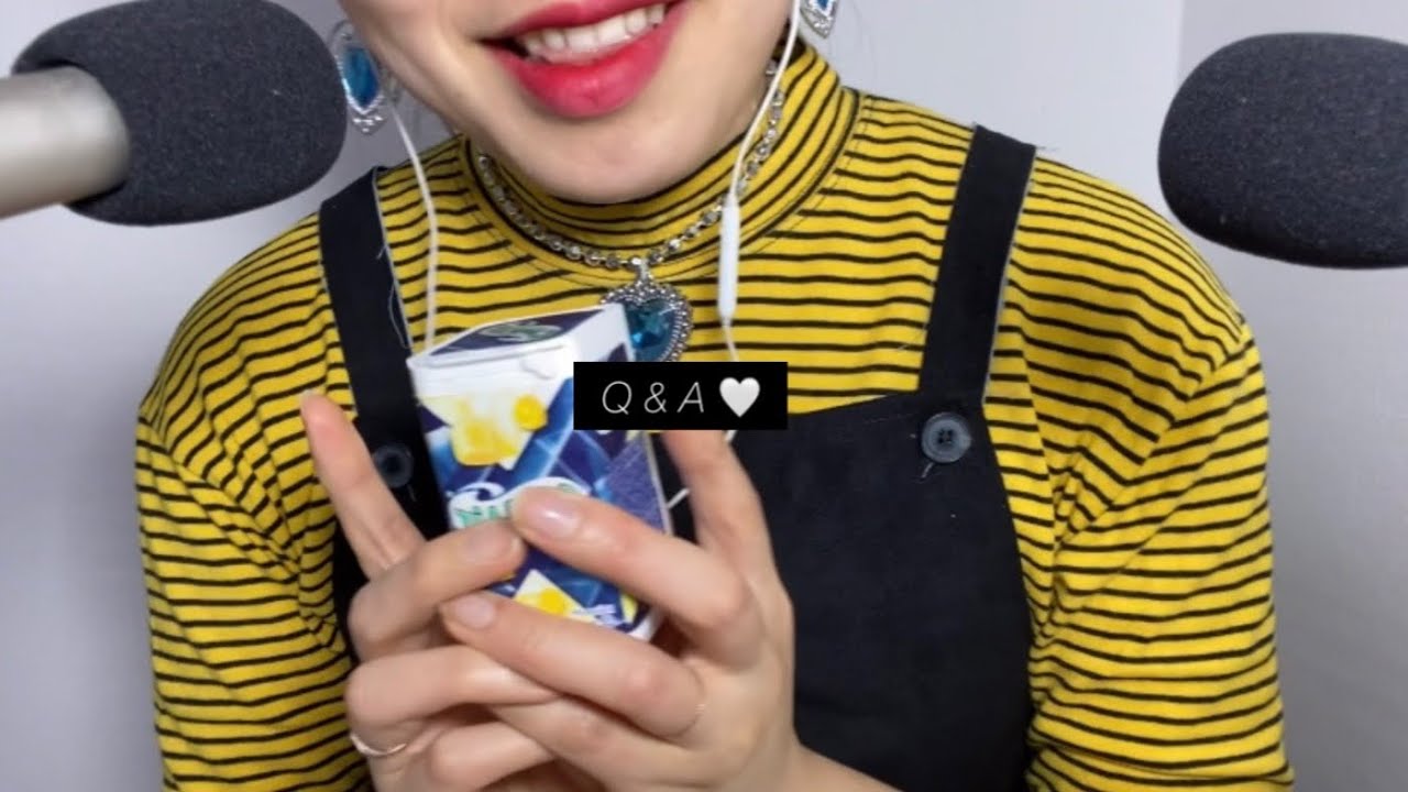 한국어ASMR 드디어 저도 Q&A를 해봤습니다☺️(+껌씹) Q&A and chewing gum sound💛🩵