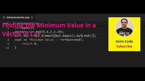 Finding the Minimum Value in a Vector in C++