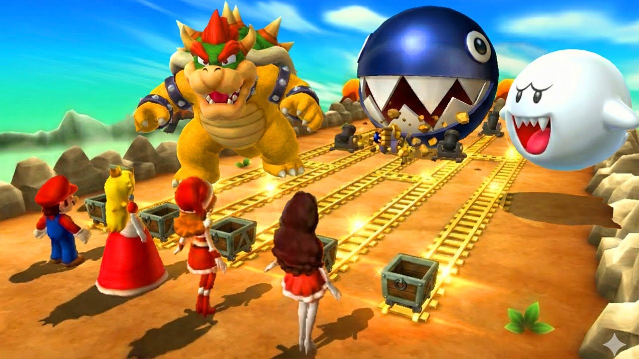 マリオパーティ9】ボスゲートバトルマリオVsピーチVsデイジーVs